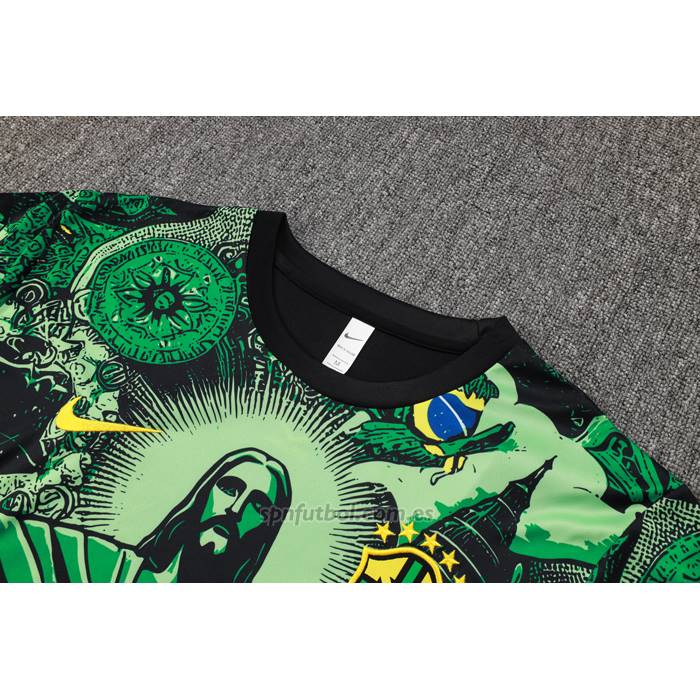 Chandal del Brasil Jesus Manga Corta 2024-2025 Verde - Pantalon Corto